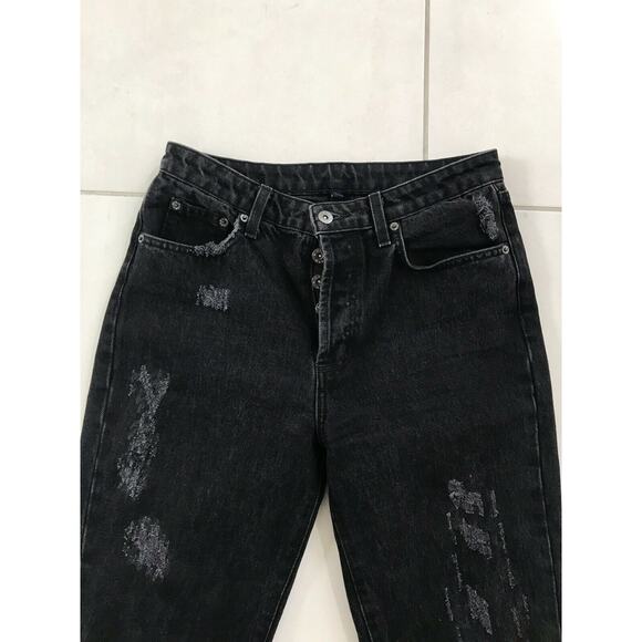 Carmar Distressed High Waist Button Fly Crop Cut Off Jeans - Picture 2 of 10